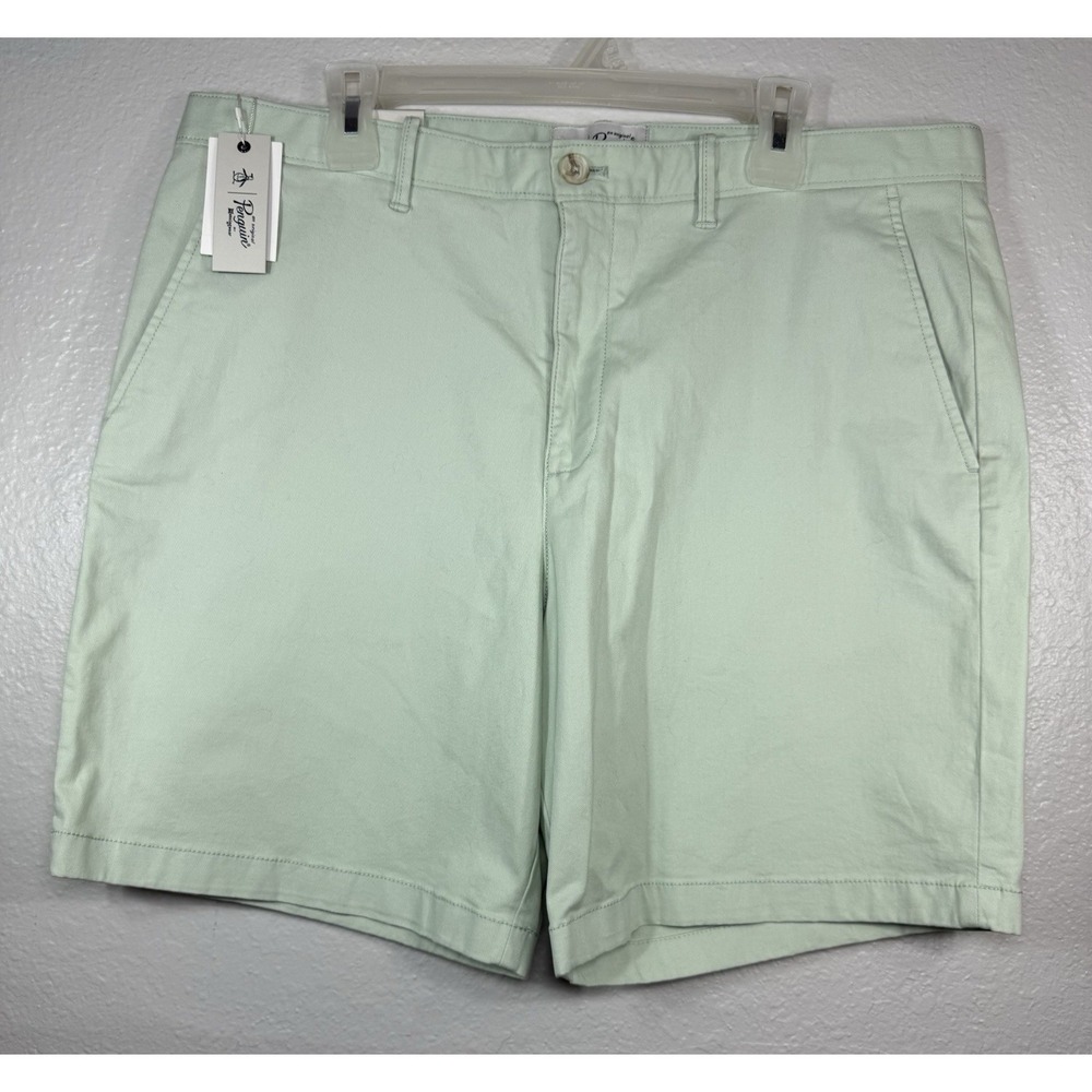 Original Penguin Munsingwear Men 38 Slim Fit Stretch Chino Shorts Silt Green NWT